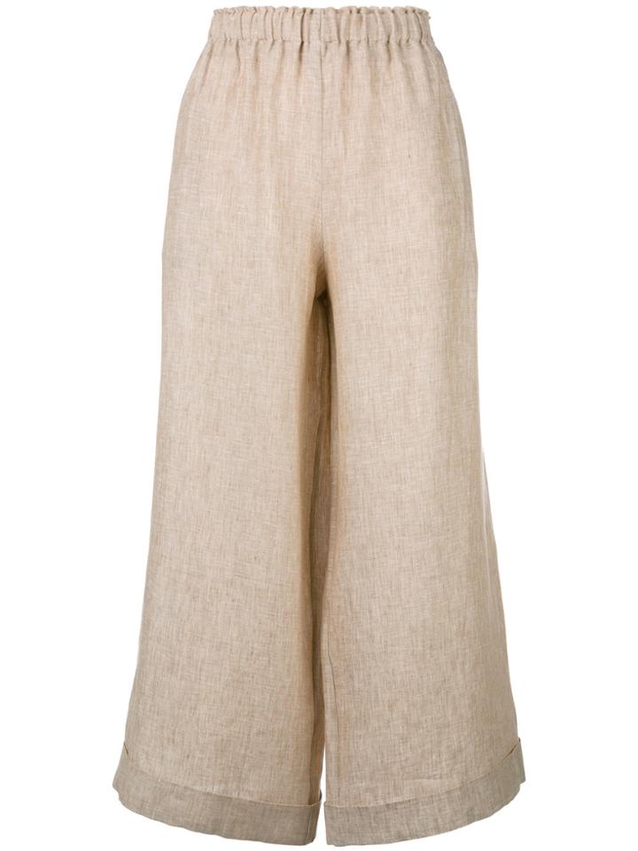 Daniela Gregis Cropped Wide-leg Trousers - Nude & Neutrals