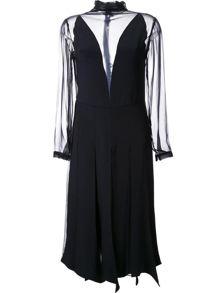 Gwen Salakaia Split Panels Sheer Dress, Women's, Size: 2, Black, Silk