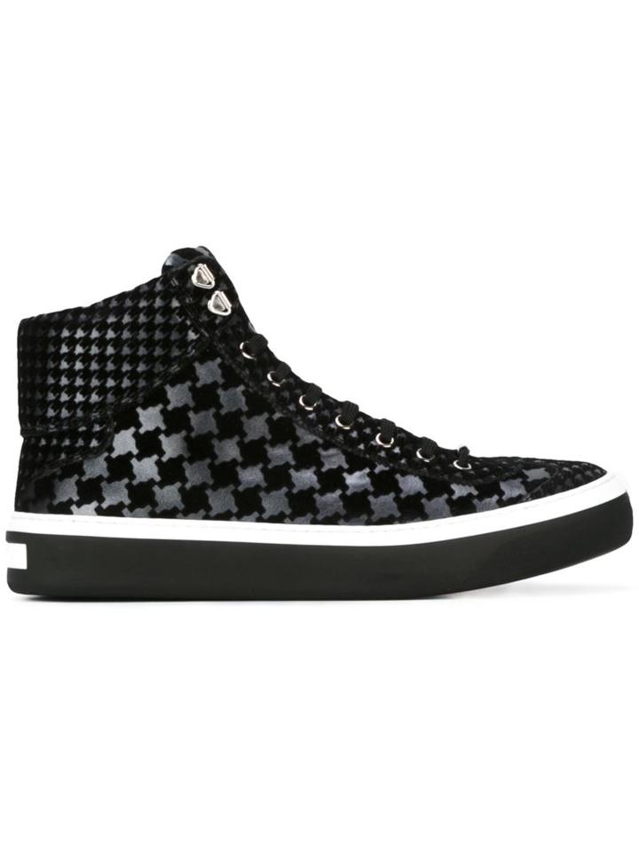 Jimmy Choo Argyle Hi-top Sneakers, Men's, Size: 41.5, Black, Calf Leather/leather/rubber