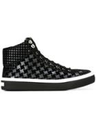 Jimmy Choo Argyle Hi-top Sneakers, Men's, Size: 41.5, Black, Calf Leather/leather/rubber
