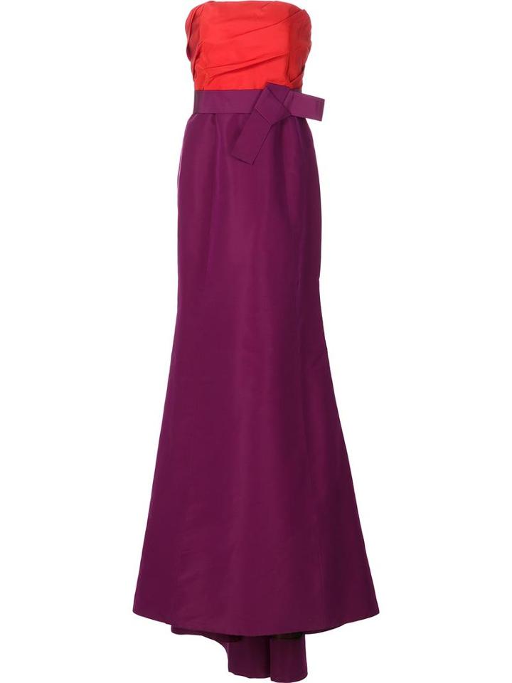 Carolina Herrera Strapless 'faille' Dress, Women's, Size: 4, Red, Silk