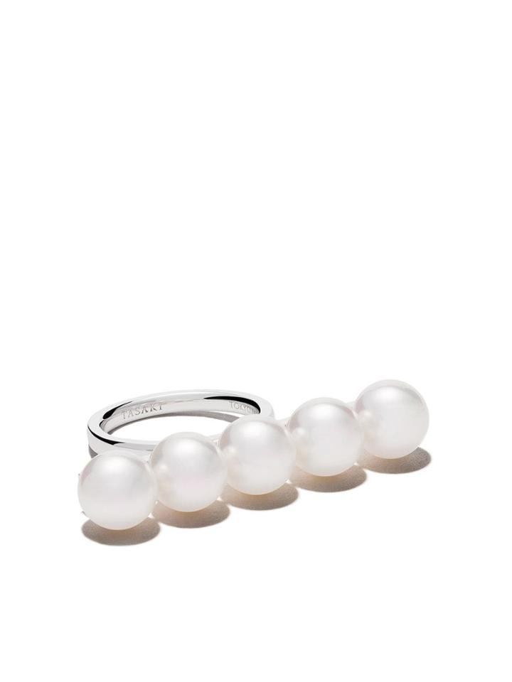 Tasaki 18kt White Gold Balance Signature Ring