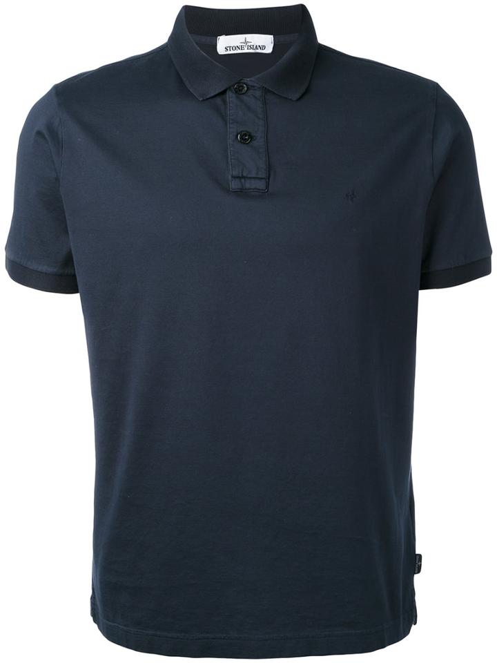 Stone Island - Mini Logo Polo Shirt - Men - Cotton - M, Blue, Cotton