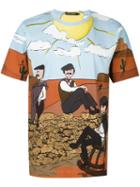 Dolce & Gabbana Printed T-shirt, Men's, Size: Large, Blue, Cotton