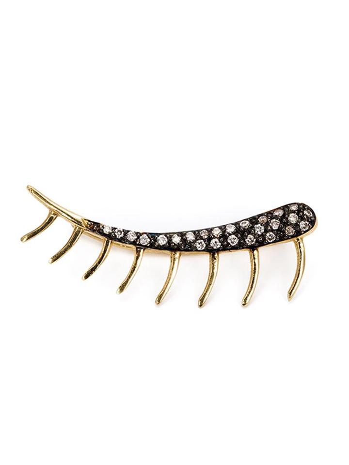 Ileana Makri Eyelash Diamond Ear Cuff, Women's, Yellow/orange, 18kt Gold