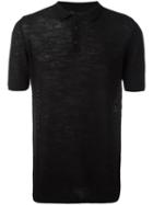 Roberto Collina Classic Polo Shirt, Men's, Size: 48, Black, Cotton/linen/flax/polyester