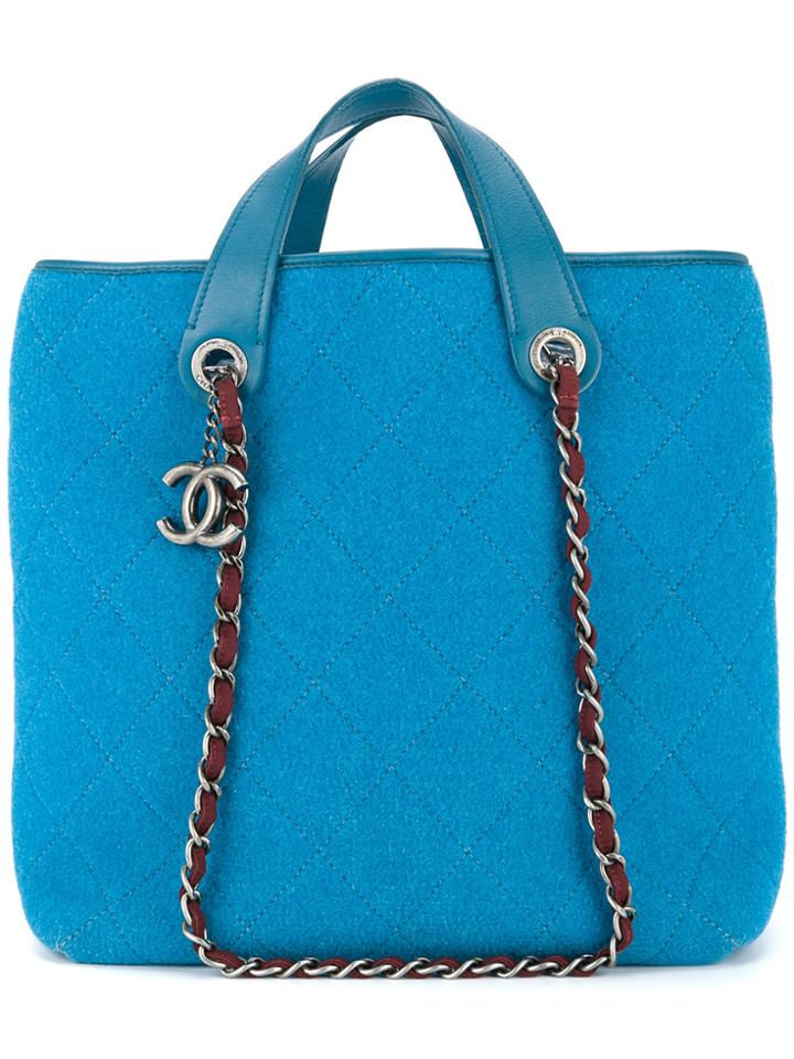 Chanel Vintage 2-way Tote Bag - Blue