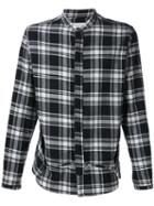 Mr. Completely Band Collar Plaid Shirt