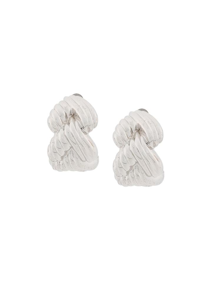Nina Ricci Vintage 1980's Demi-hoop Earrings - Silver