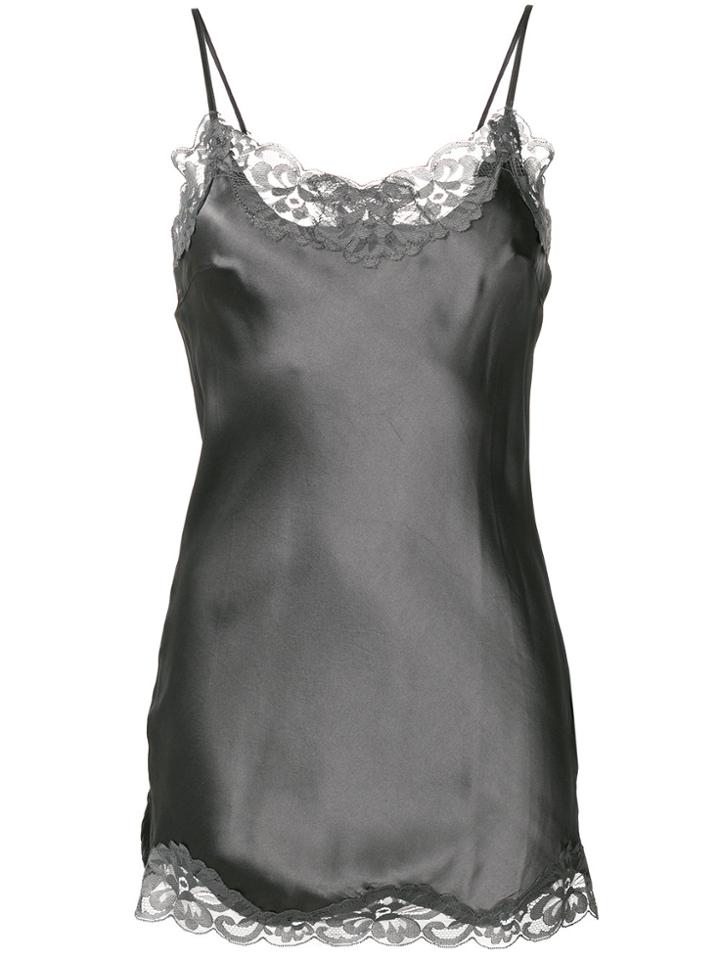 Gold Hawk Lace Trim Cami Top - Grey