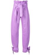 Attico Cropped Paperbag Trousers - Purple