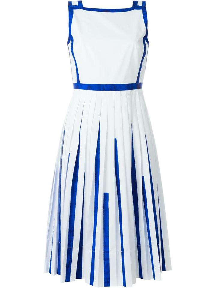 Io Ivana Omazic Contrast Trim Pleated Dress