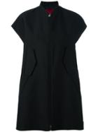 Moncler Gamme Rouge - Sleeveless Oversize Jacket - Women - Silk/cotton - 1, Black, Silk/cotton