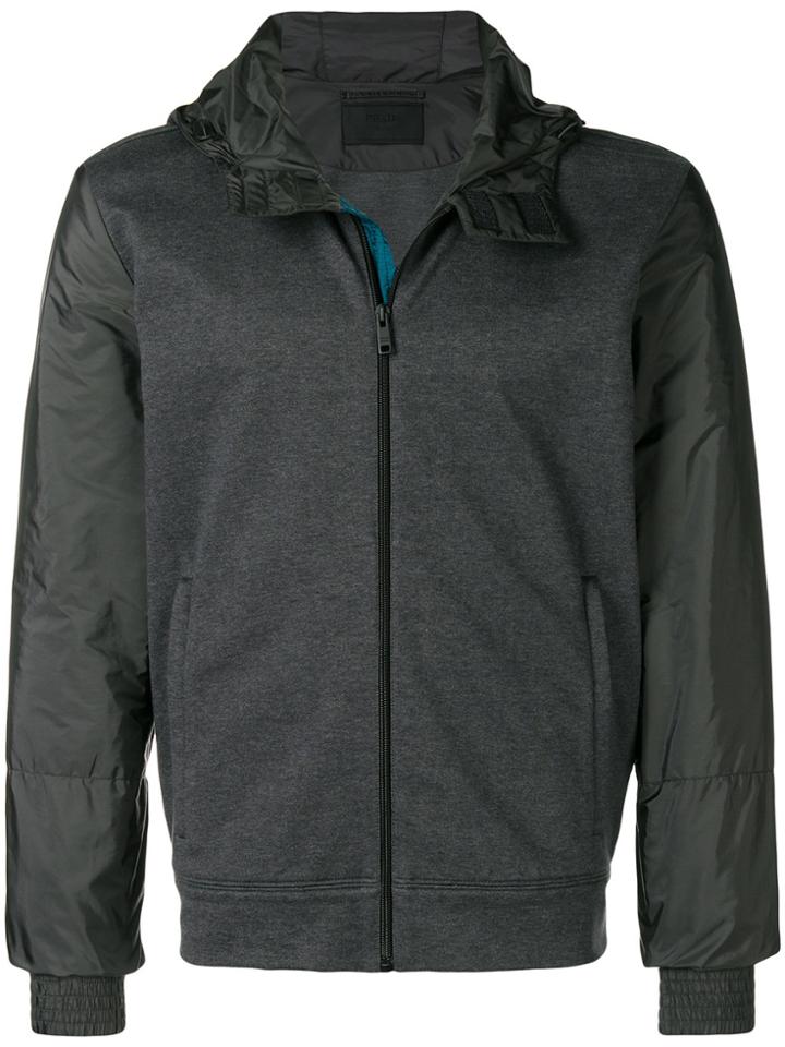 Prada Jersey And Shell Jacket - Grey