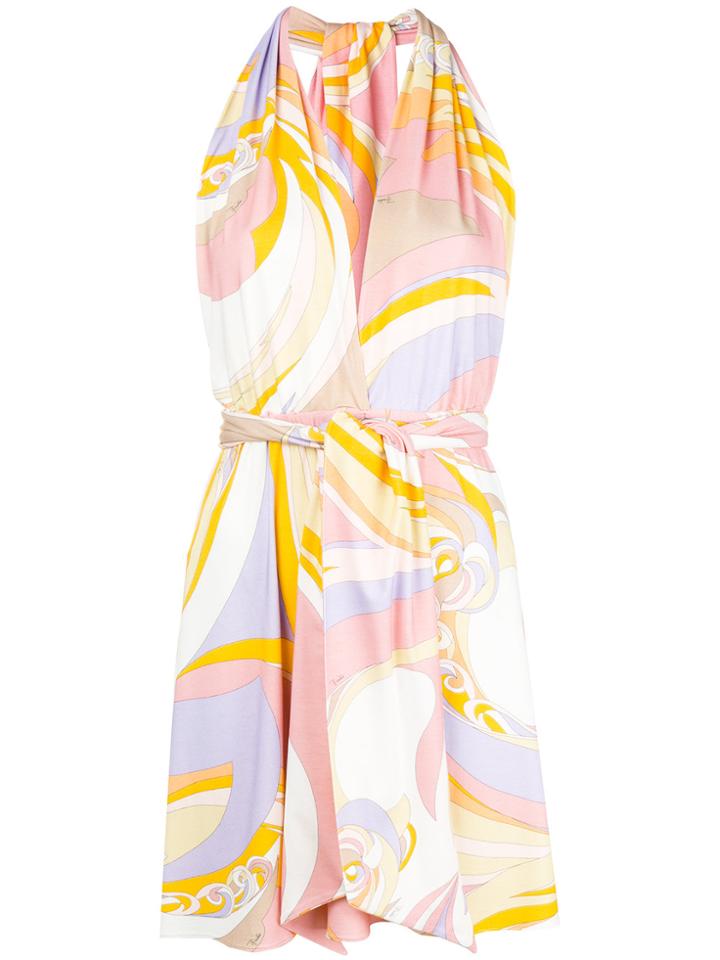 Emilio Pucci Printed Belted Mini Dress - Multicolour