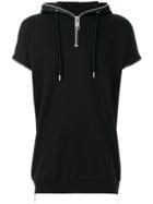 Les Hommes Zip Embellished Hoodie - Black