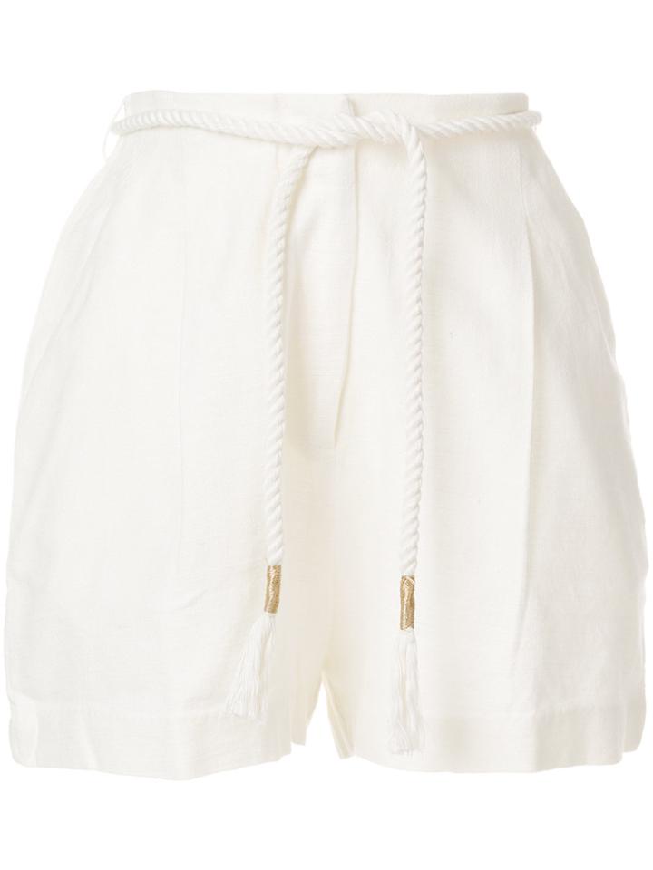 Antik Batik Belted Short Shorts - White