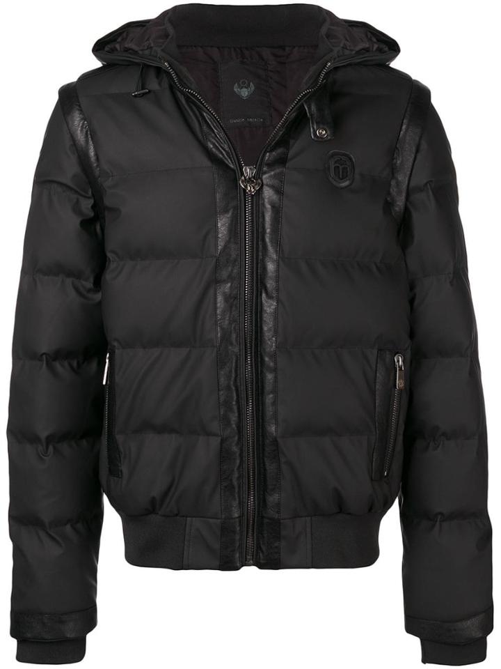 Frankie Morello Panelled Padded Jacket - Black