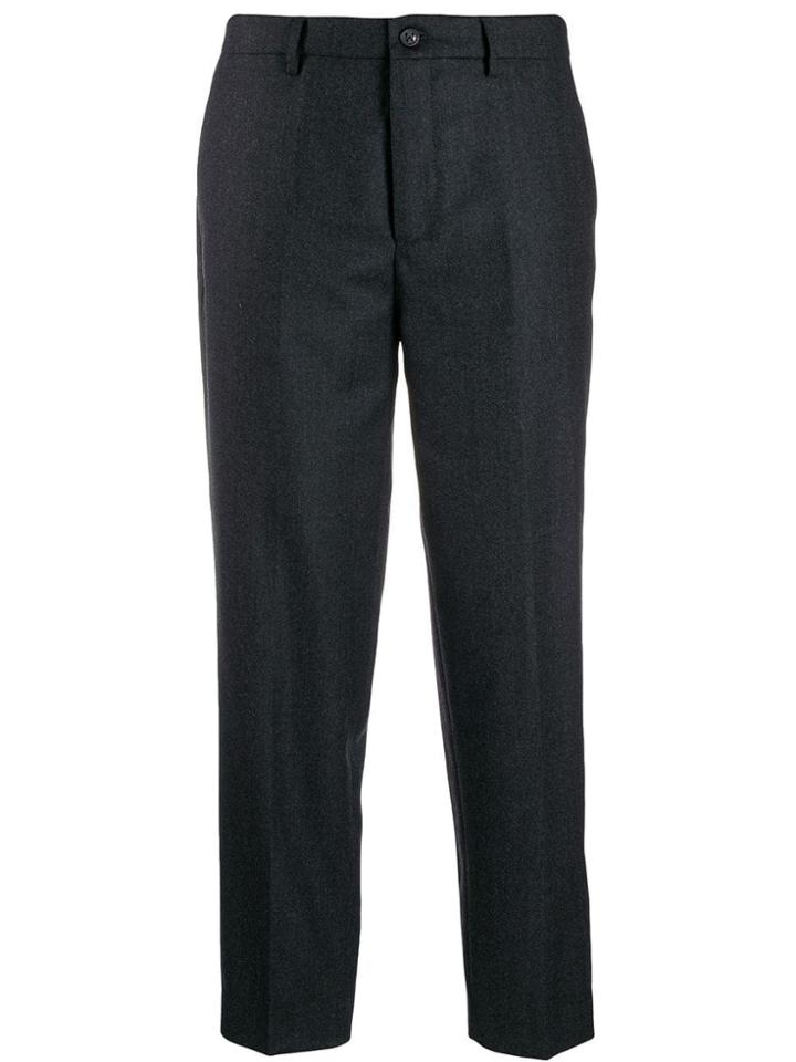 Berwich Cropped Straight-leg Trousers - Grey
