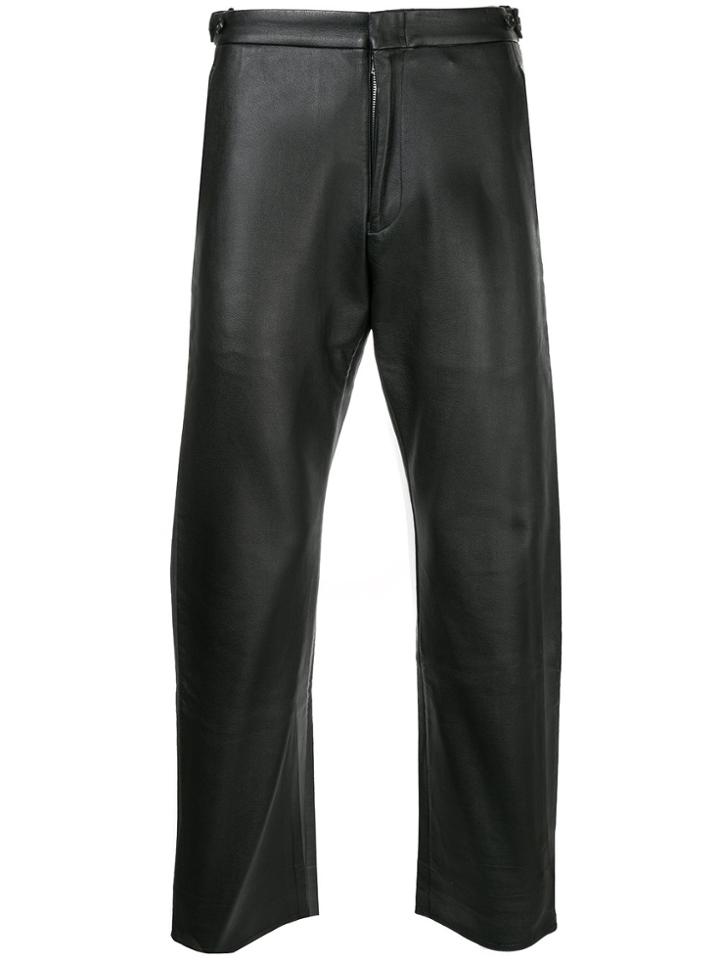 Comme Des Garçons Vintage Leather Effect Cropped Trousers - Black