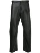 Comme Des Garçons Vintage Leather Effect Cropped Trousers - Black