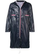 Thom Browne Grosgrain Tab Satin Tech Parka - Blue