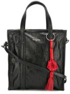Balenciaga Tassel Detail Rectangular Tote, Women's, Black, Lamb Skin