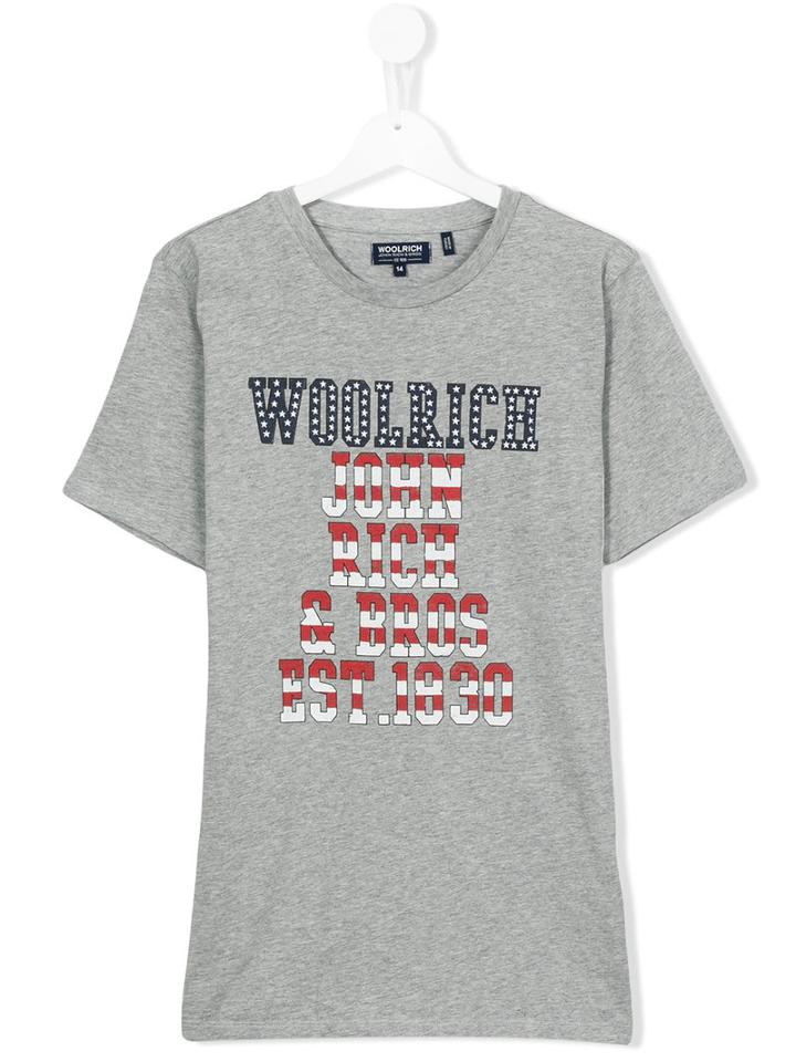 Woolrich Kids Printed T-shirt, Boy's, Size: 16 Yrs, Grey