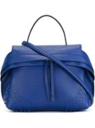 Tod S Medium Wave Tote, Women's, Blue, Leather