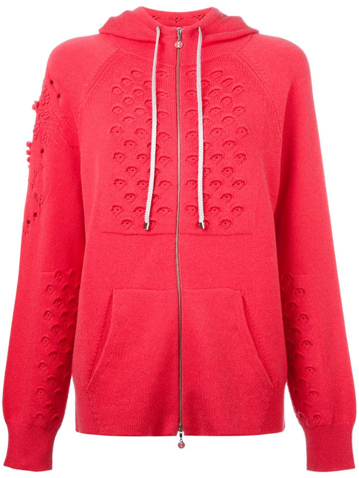 Barrie Cashmere Knitted Hoodie - Pink & Purple