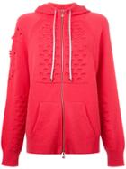 Barrie Cashmere Knitted Hoodie - Pink & Purple