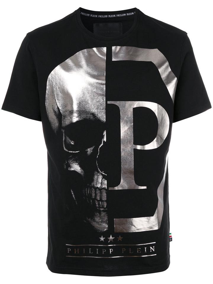 Philipp Plein - Skull Logo Printed T-shirt - Men - Cotton - L, Black, Cotton