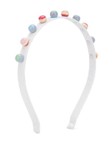 Simonetta - Appliqué Detail Headband - Kids - Polyester - One Size, Girl's, White