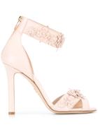 Elie Saab Floral Studs Sandals - Pink & Purple