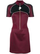 Versus Logo Plaque Zipped Dress - Pink & Purple