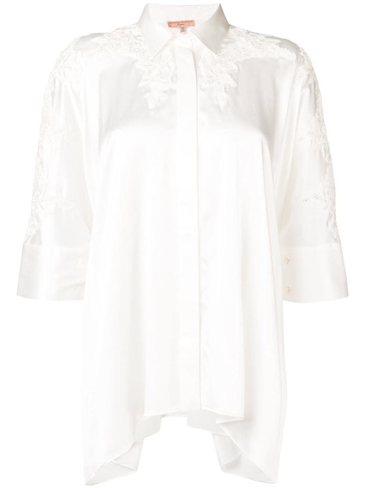 Ermanno Scervino Lace Detail Draped Shirt - White