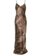 Nili Lotan Leopard Print Slip Dress - Brown