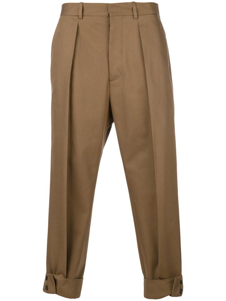 Marni - Cuffed Chino Trousers - Men - Cotton - 48, Brown, Cotton