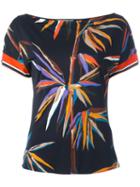 Emilio Pucci Floral Print T-shirt, Women's, Size: 44, Black, Viscose/silk