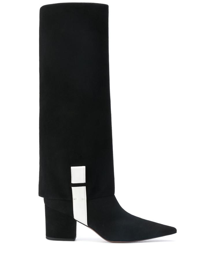 L'autre Chose Panelled Monochrome Boots - Black