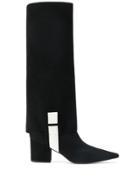 L'autre Chose Panelled Monochrome Boots - Black