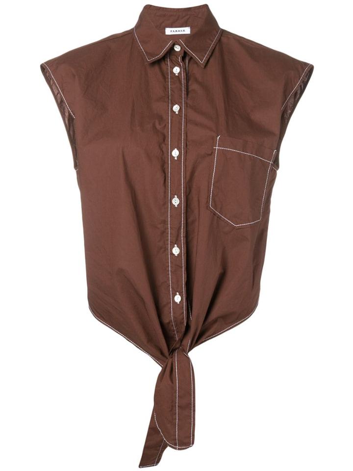 P.a.r.o.s.h. Sleeveless Asymmetric Shirt - Brown