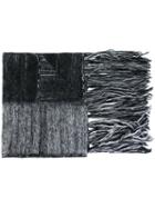 Ilaria Nistri Fringed Striped Scarf, Women's, Grey, Silk/polyamide/mohair/merino
