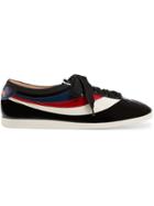 Gucci Patent Leather Low-top Sneaker With Web - Black