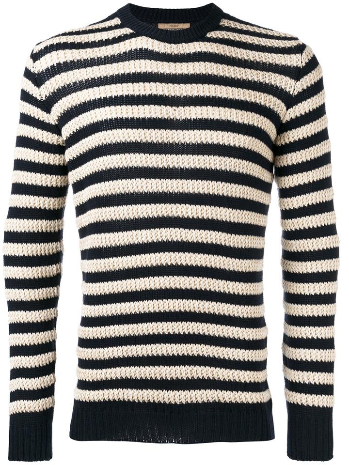 Nuur Striped Jumper, Men's, Size: 48, Nude/neutrals, Cotton