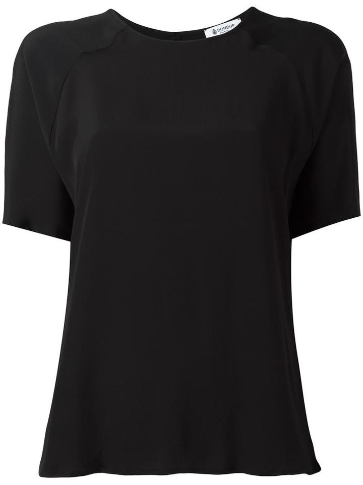 Dondup Plain T-shirt, Women's, Size: 42, Black, Silk/viscose
