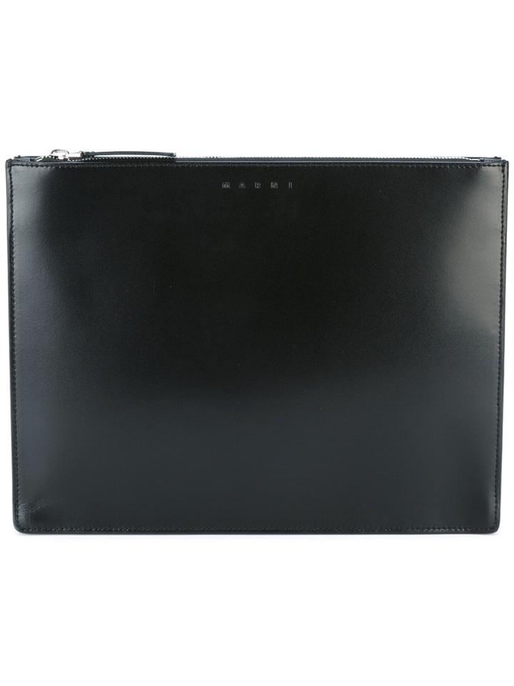 Marni Large Zip Clutch - Black