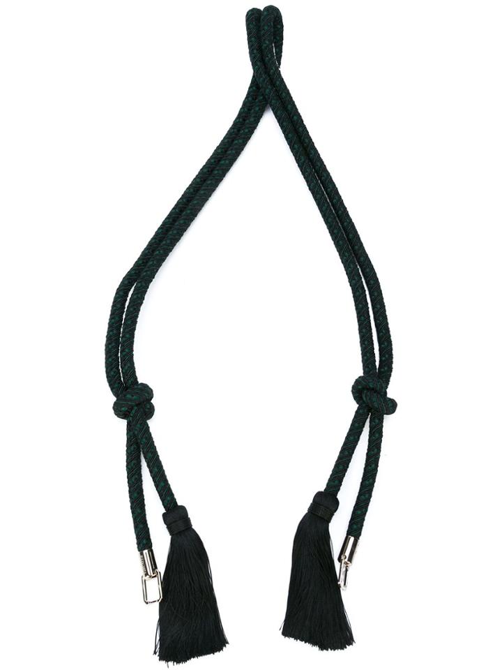 Valextra Fringed Tassel Shoulder Strap - Black