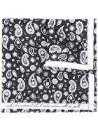 Fefè Paisley Print Pocket Square - Black