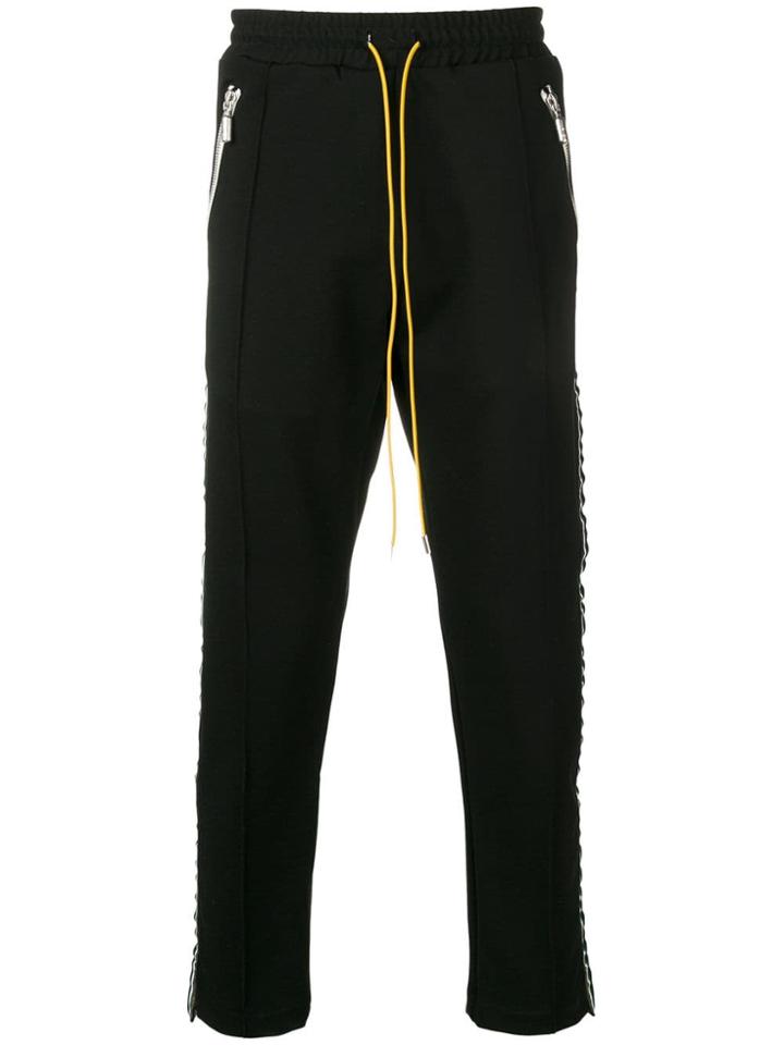 Rhude Glitter Stripe Track Pants - Black